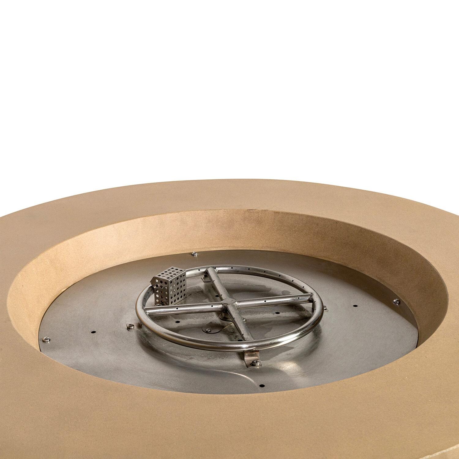 Glenwood 42-in Round Concrete Propane Gas Fire Pit w/ Hidden Propane Tank in Sand by Lakeview Outdoor Designs - Burner - Detail thumbnail