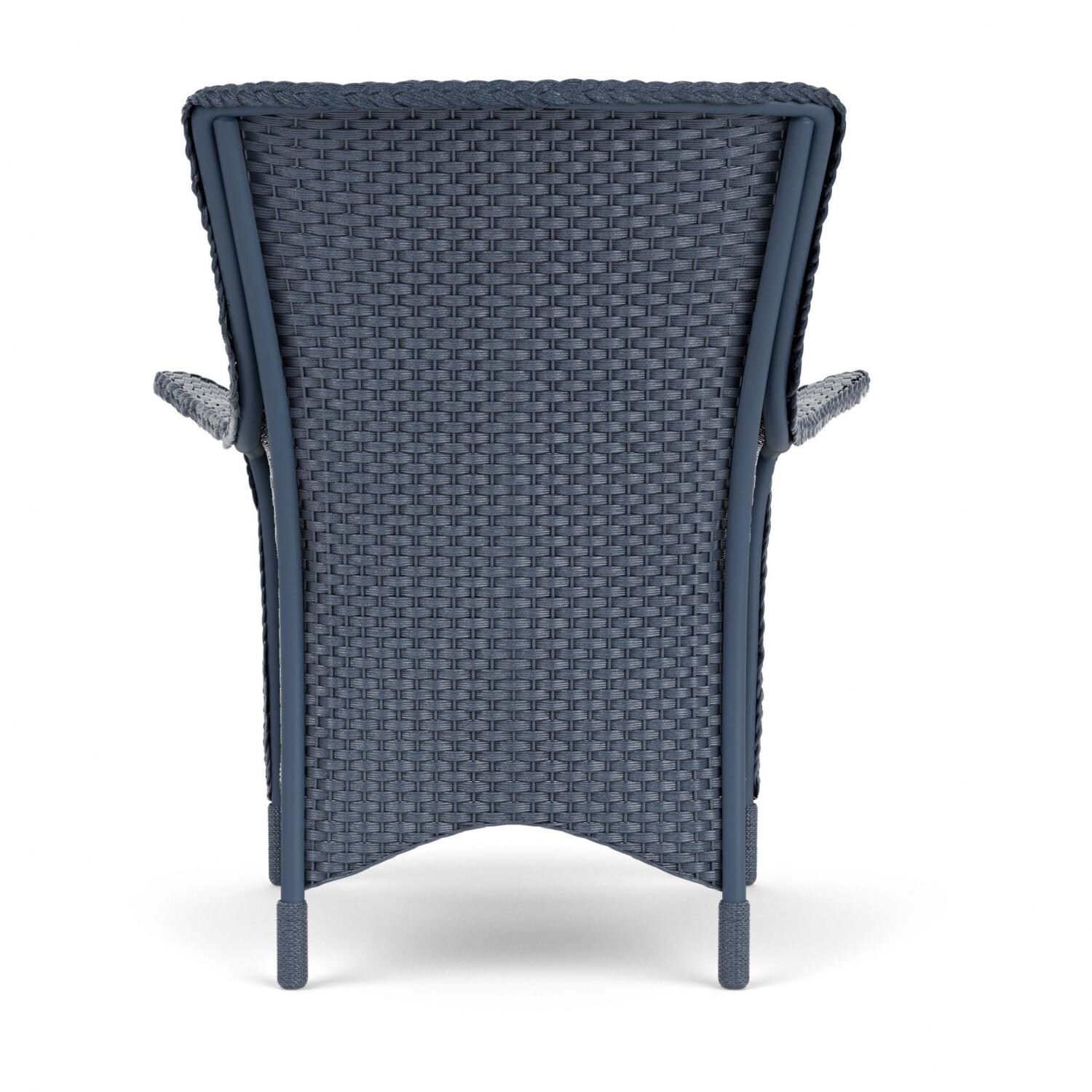 Lloyd Flanders Mandalay Dining Armchair In Denim Blue Finish With Demo Skyway Fabric - Back thumbnail