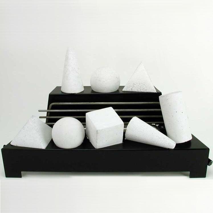 Rasmussen 24-Inch White ALTERNA See-Thru FireShape Set With Vent-Free Black Chassis Burner thumbnail