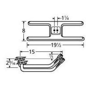 Stainless Steel H Twin, Centered, 1.25 Inch Offset Burner 10602-72902