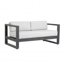 Redondo Aluminum Patio Loveseat W/ Sunbrella Cast Silver Cushions By Sunset West image