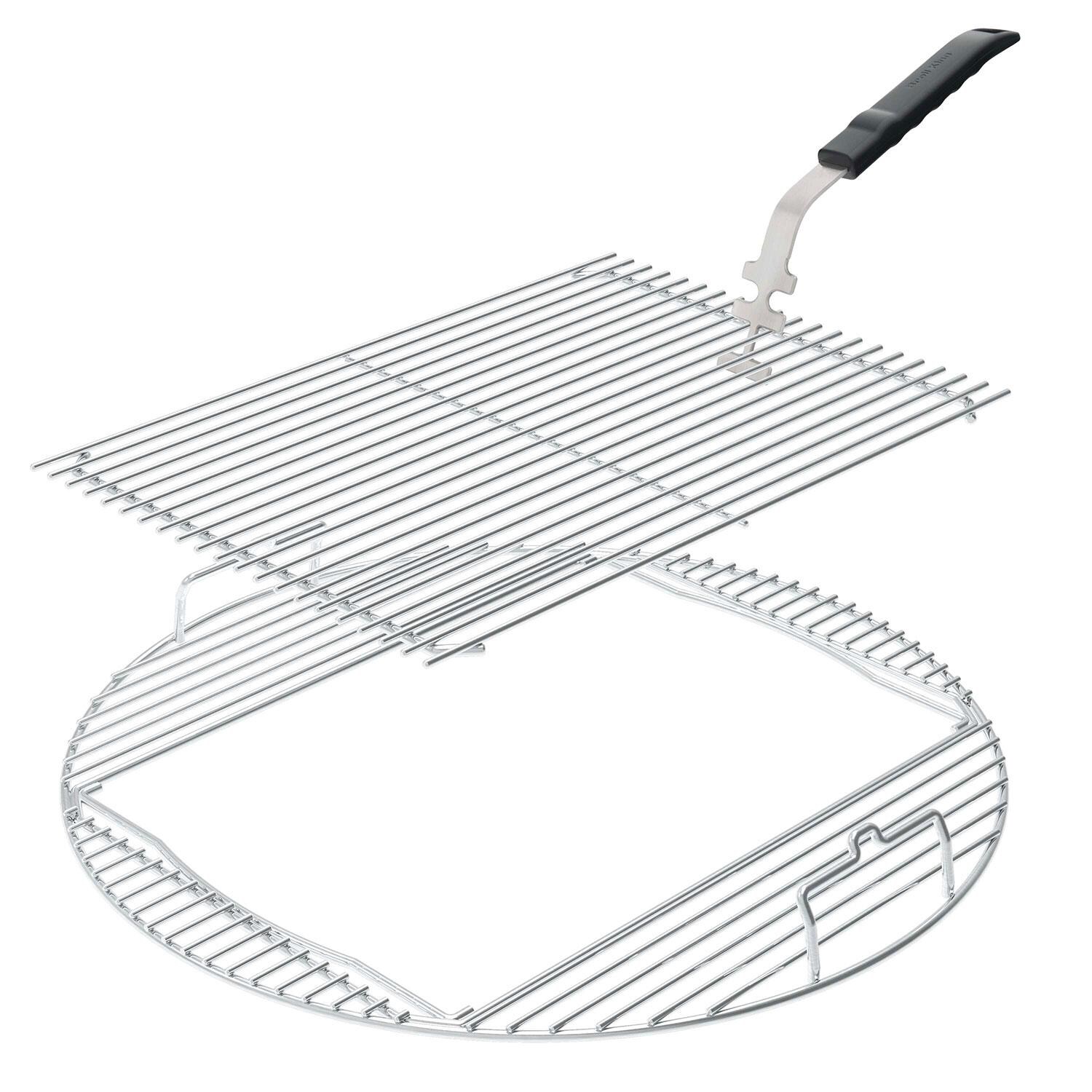 Broil King 13225 Stainless Steel Do More Cooking Grid for Charcoal Kettle Grills - Removable Multi-Use Center Piece Feature - White Background thumbnail