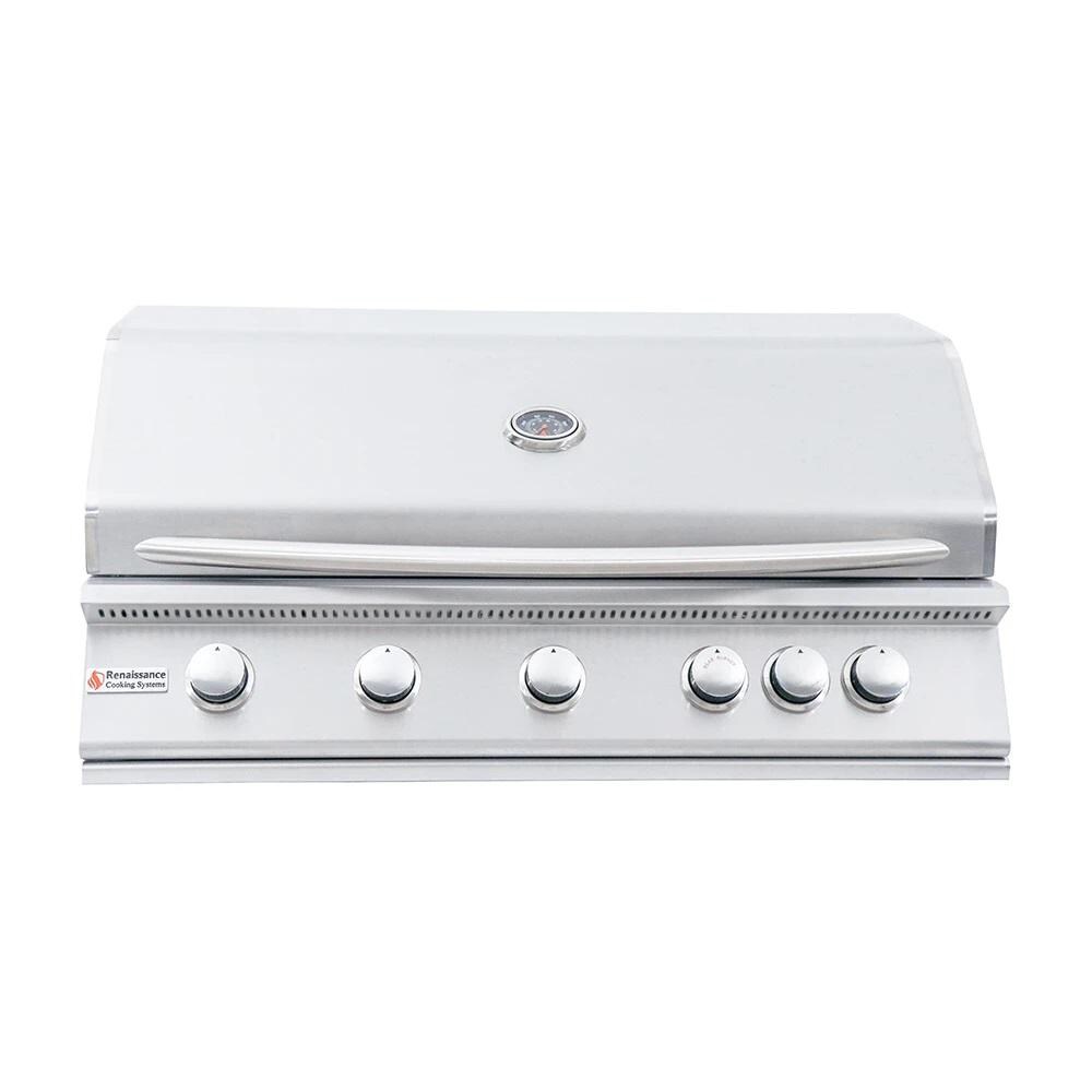 RCS Premier Series 40-Inch 5-Burner Built-In Natural Gas Grill With Rear Infrared Burner - RJC40A-NG image