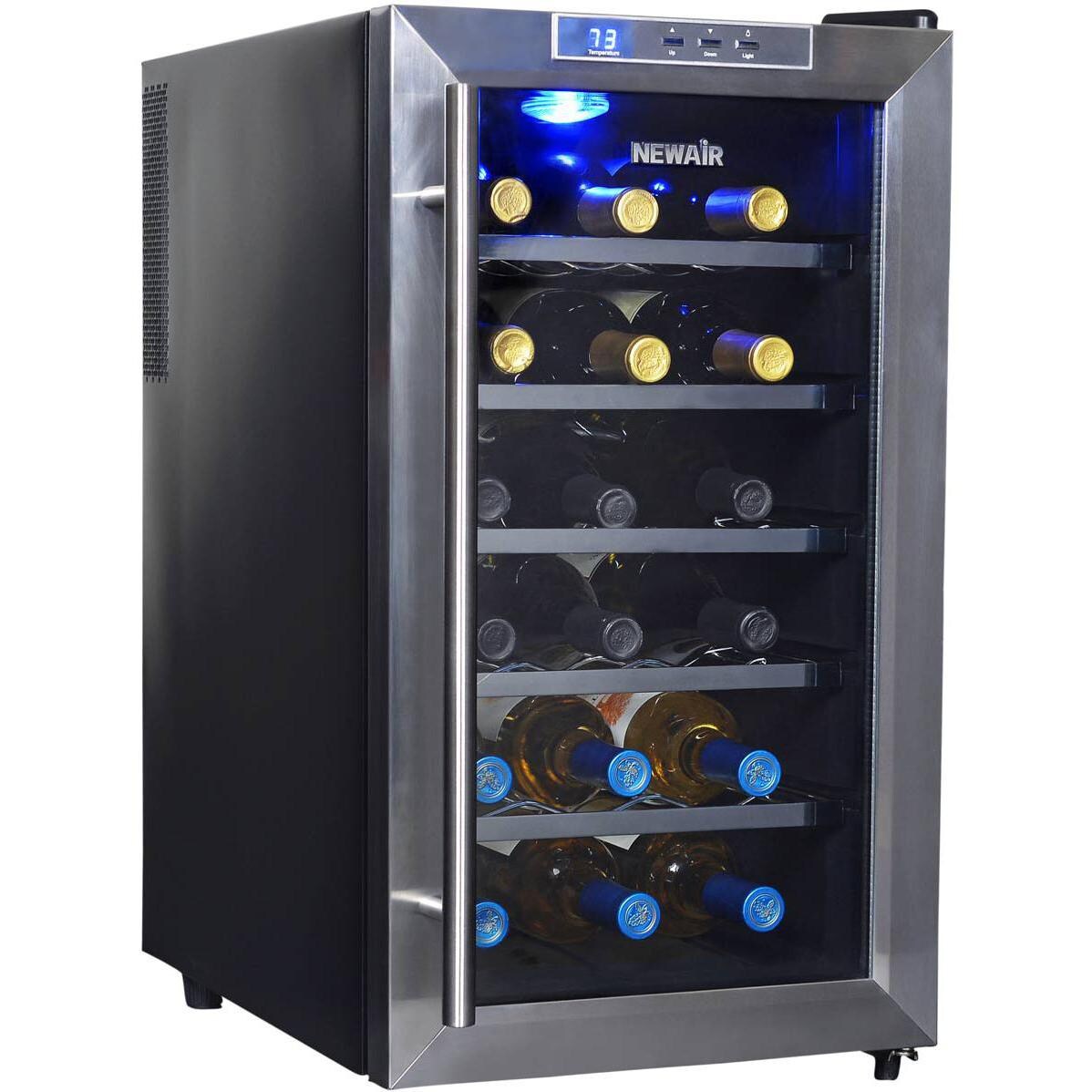 NewAir 18 Bottle Freestanding Thermoelectric Wine Cooler - AW-181E - Side View thumbnail