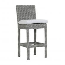 Emerald II Wicker Patio Counter Height Bar Stool w/ Sunbrella Canvas Granite Cushion By Sunset West