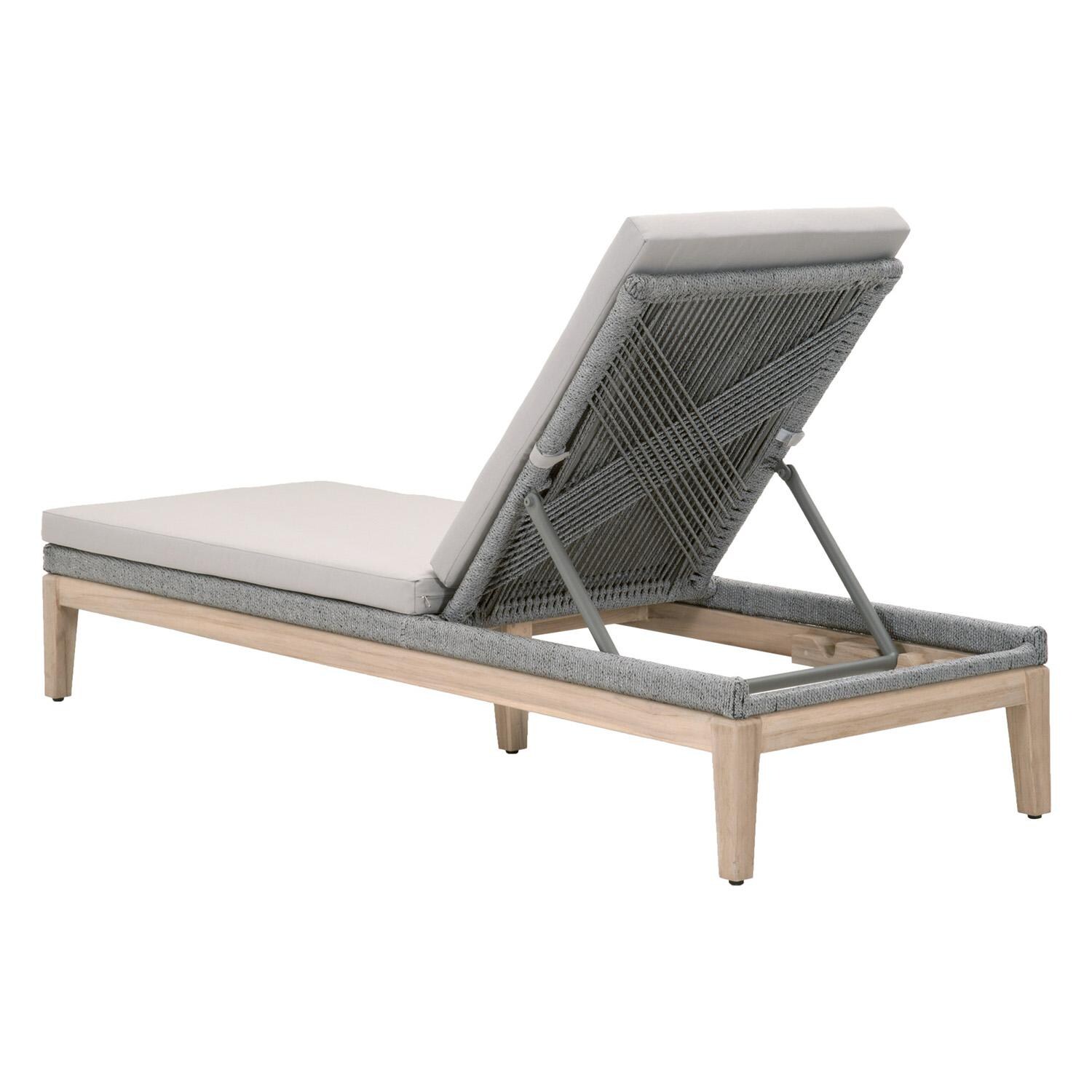 Lakeview Peninsula Way Woven Rope Chaise Lounge in Platinum - Side View thumbnail