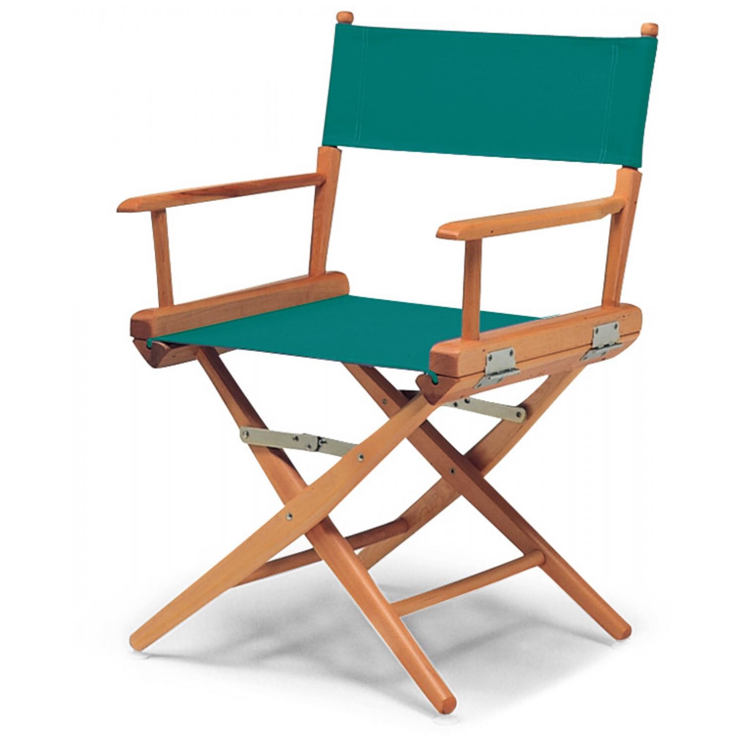 World Famous Dining Height Director Chair By Telescope Casual - Varnish/Teal