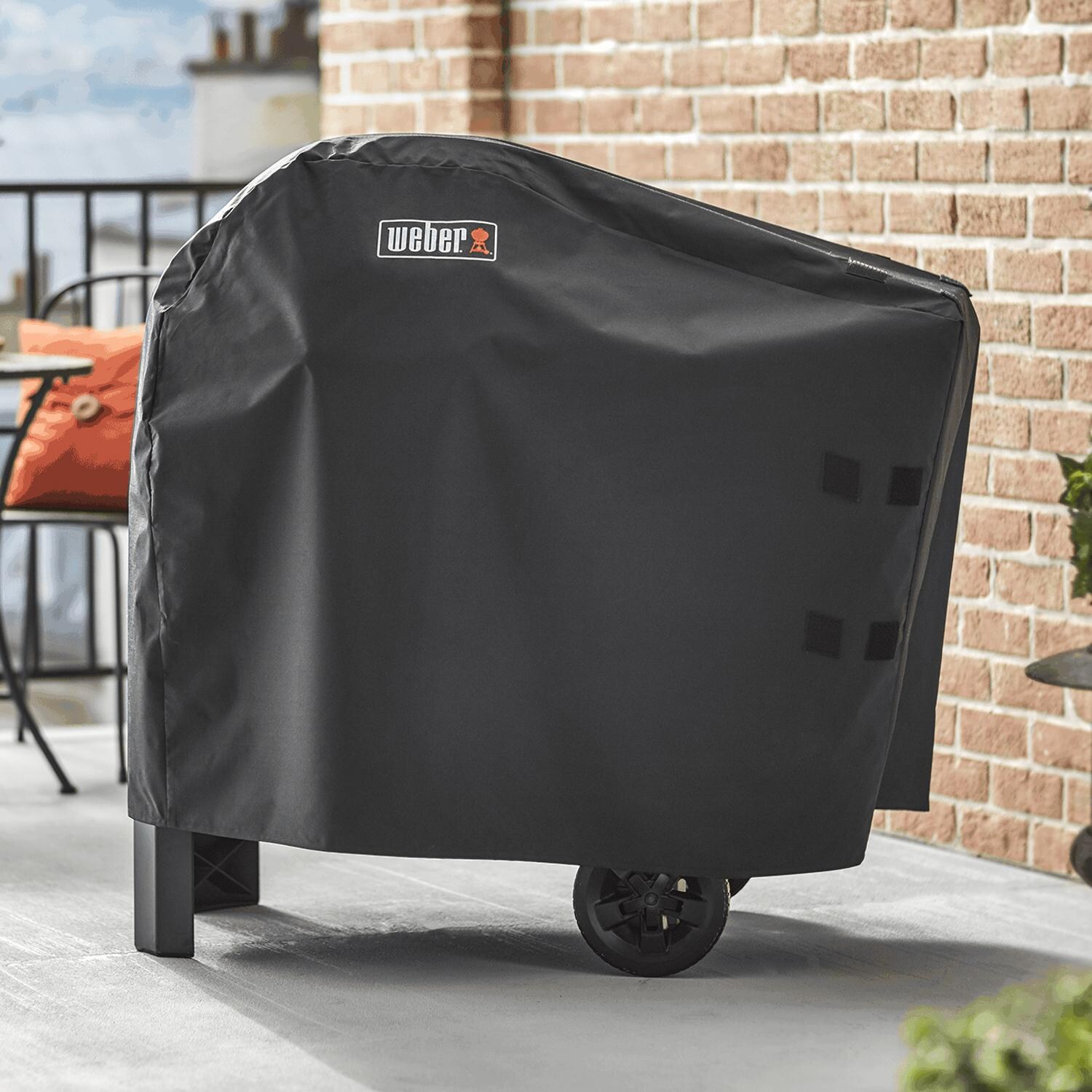 Weber 7181 Premium Grill Cover For Pulse 2000 Electric Grill W/ Cart - Lifestyle View thumbnail
