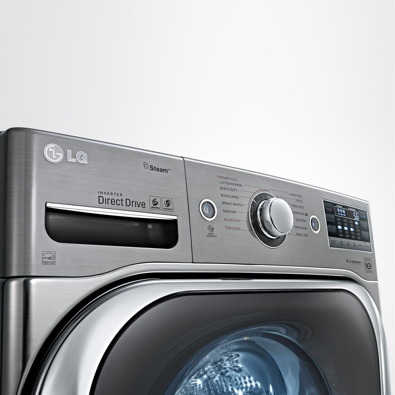 LG WM8000HVA 5.2 Cu. Ft. TurboWash Front Load Washer Graphite Steel BBQGuys