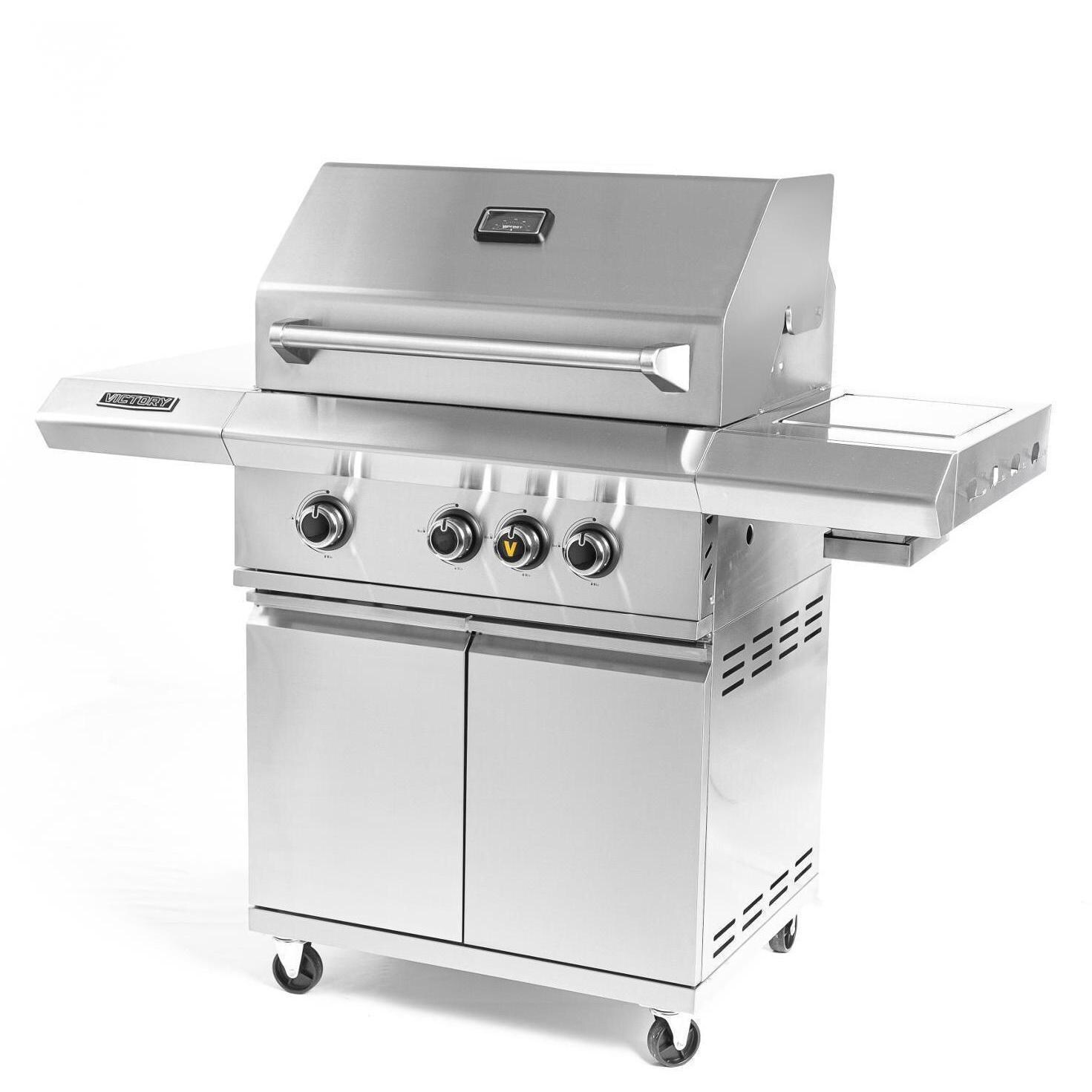 Victory - BBQ-VCT3BSB-LP - 3-Burner Propane Gas Grill With Infrared Side Burner - Left Angle