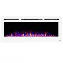 Touchstone Home Products Sideline 50-Inch Wall Mount/Flush Mount Electric Fireplace With White Glass Surround - 80029