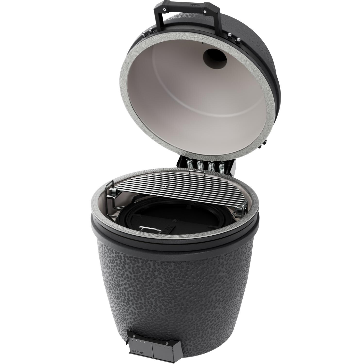 BSTRD.PRO BP302G-USA Large Solo Kamado Grill in Graphite - Open Side - White Background thumbnail