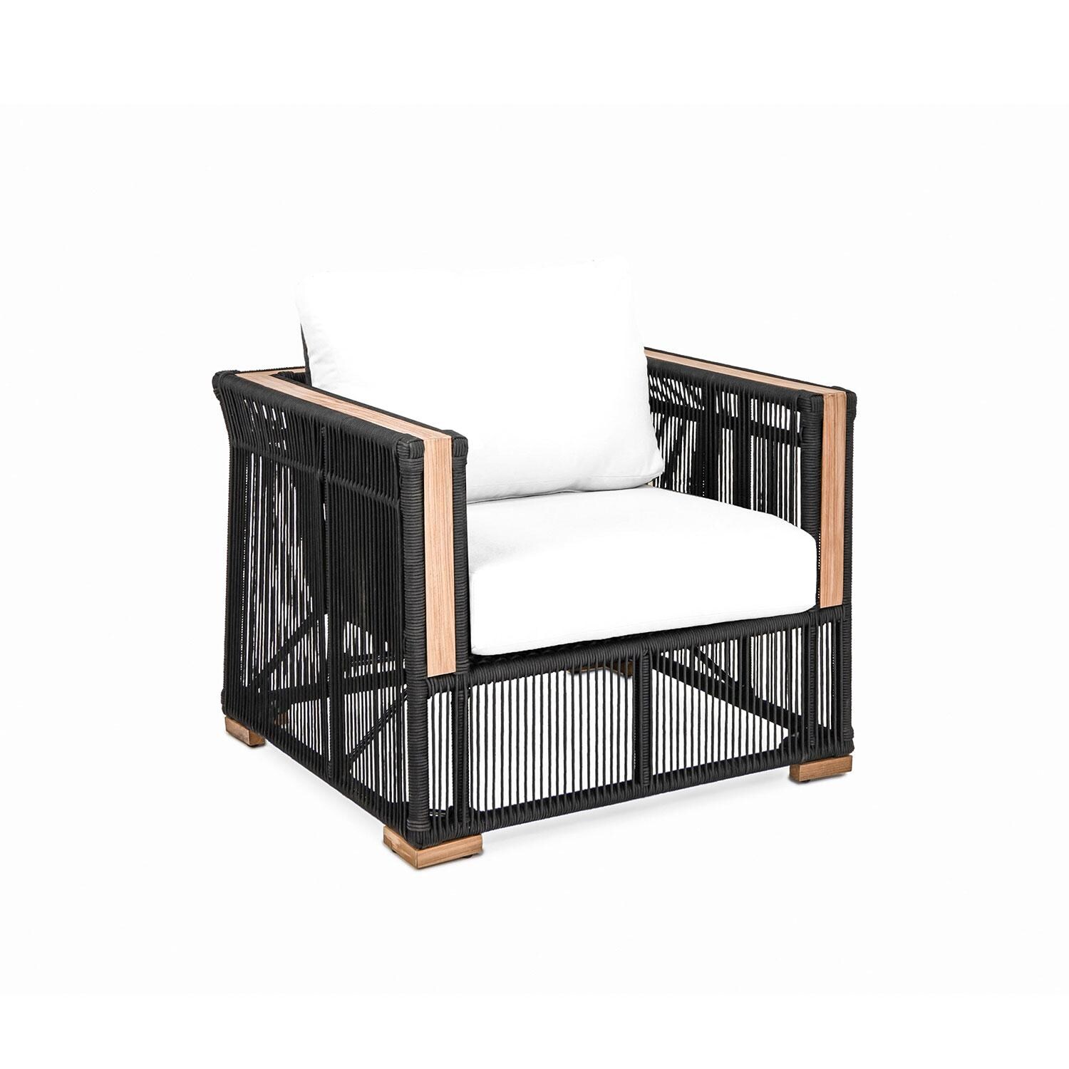 Pelican View Woven Rope Club Chair in Natural by Lakeview Outdoor Designs - Angled - White Background thumbnail