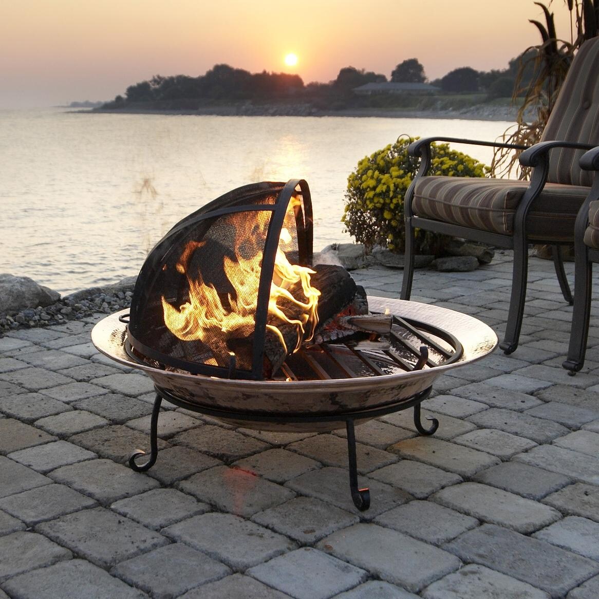 Good Directions 36-Inch Copper Wood Burning Fire Pit (Shown With Spark Screen - Not Included) thumbnail