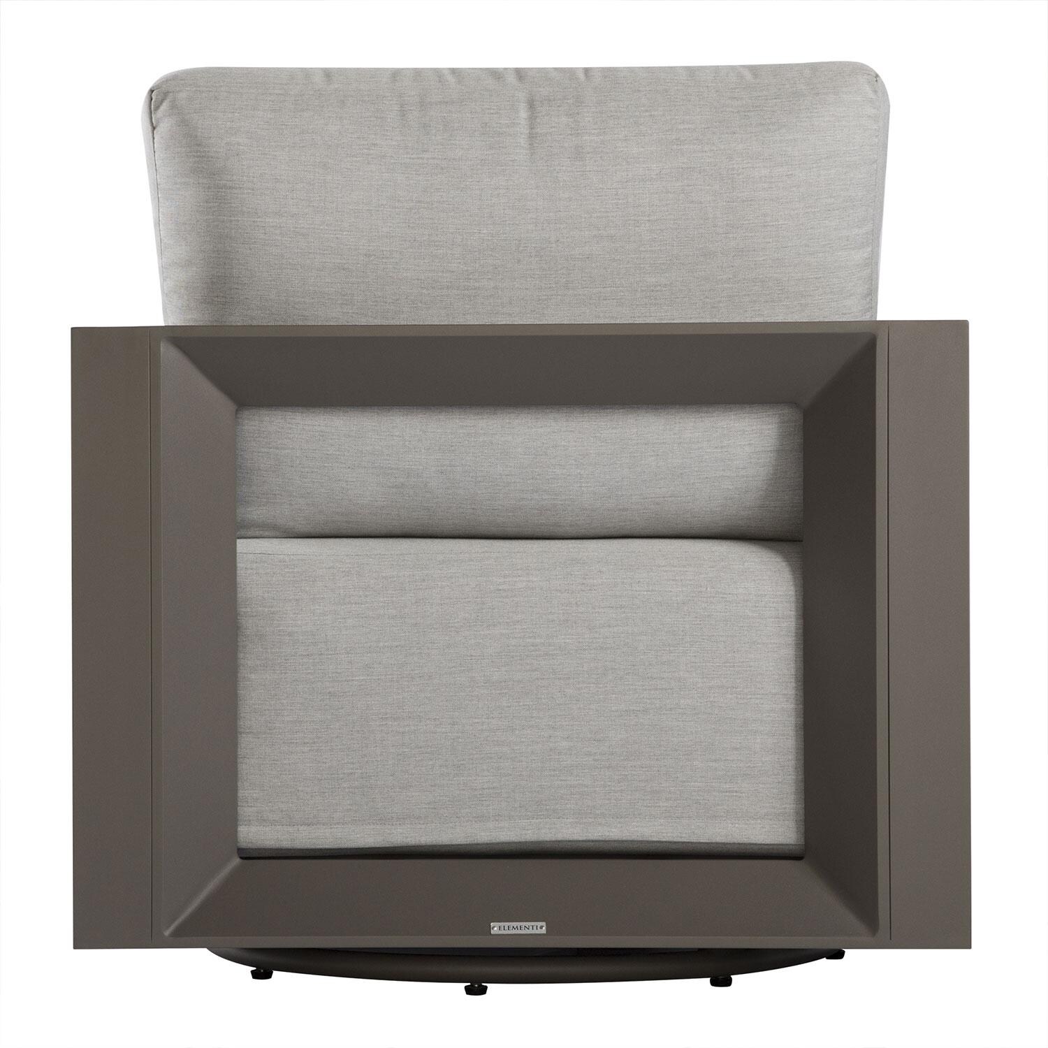 Elementi OS-2505W Newport Outdoor Aluminum Swivel Club Chair w/ Sunbrella Cushions - Rear View - White Background thumbnail