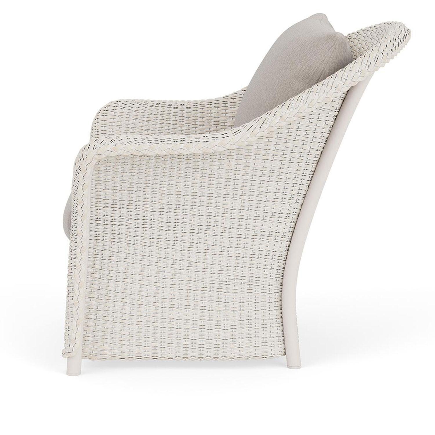Lloyd Flanders Weekend Retreat Lounge Chair in Antique White Finish W/ Remy Cloud Fabric - Side thumbnail