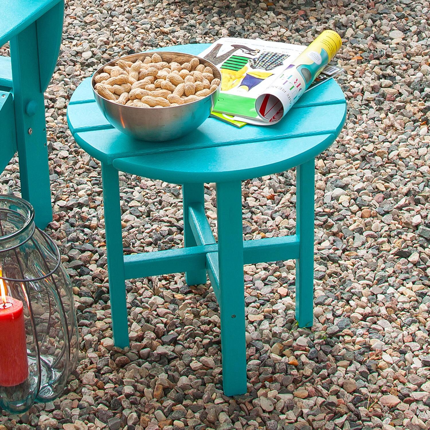 POLYWOOD 18-Inch Round Side Table - Aruba - Lifestyle thumbnail