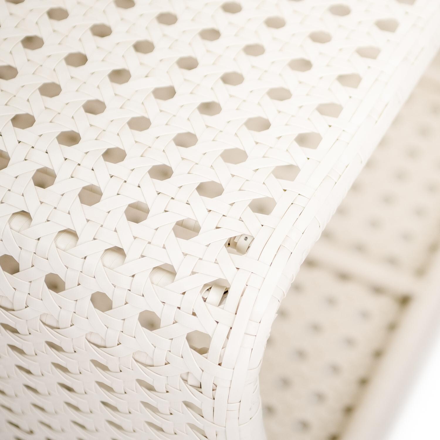 Teak + Table Breeze Wicker Patio Armless Club Chair in Off-White Cane - Chair - Detail thumbnail