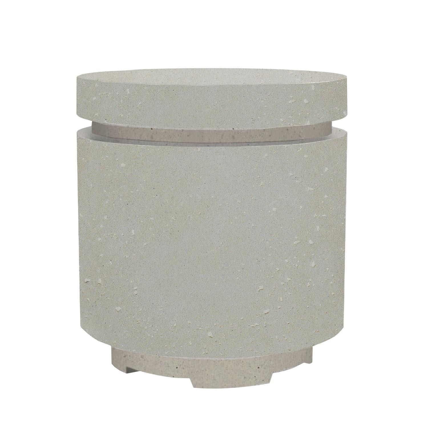 20-in Round Concrete Propane Fire Pit Enclosure in Limestone by XO