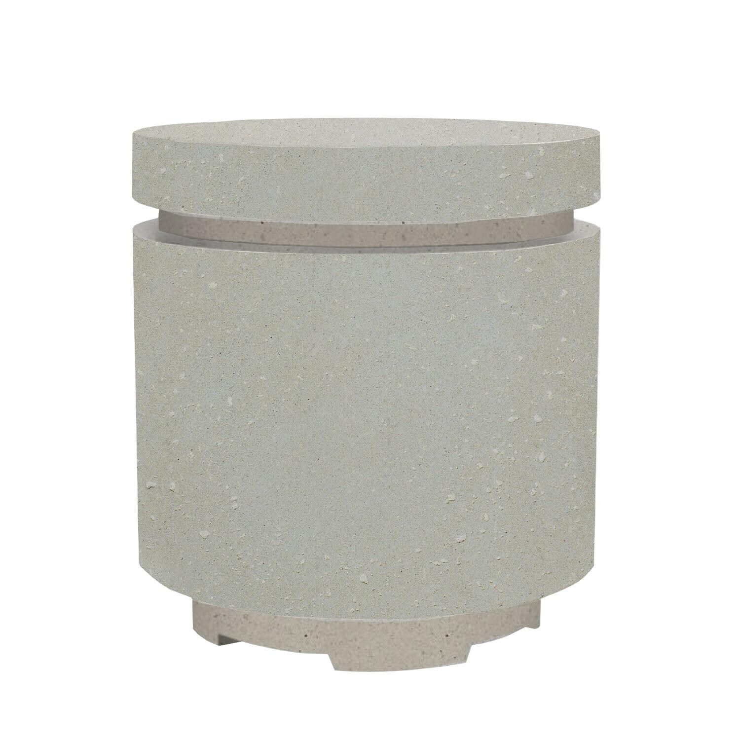 20-in Round Concrete Propane Fire Pit Enclosure in Limestone by XO