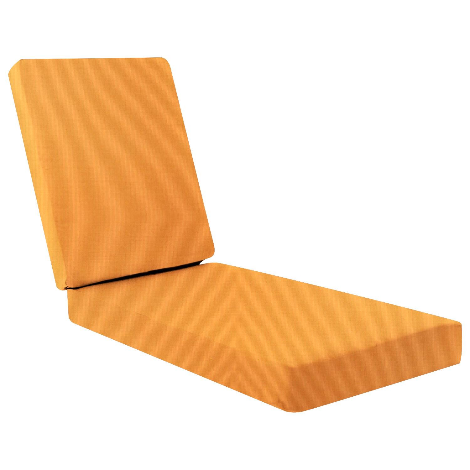 Sunbrella Canvas Tangerine Long Outdoor Replacement Chaise Lounge Cushion W/ Knife Edge By BBQGuys