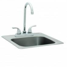 Bull 15-Inch Single Bowl Stainless Steel Sink W/ Hot/Cold Faucet - 12389 image