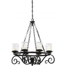 Savoy House Welch Eight Light 33-Inch Outdoor Chandelier - Black - 1-1120-8-BK image