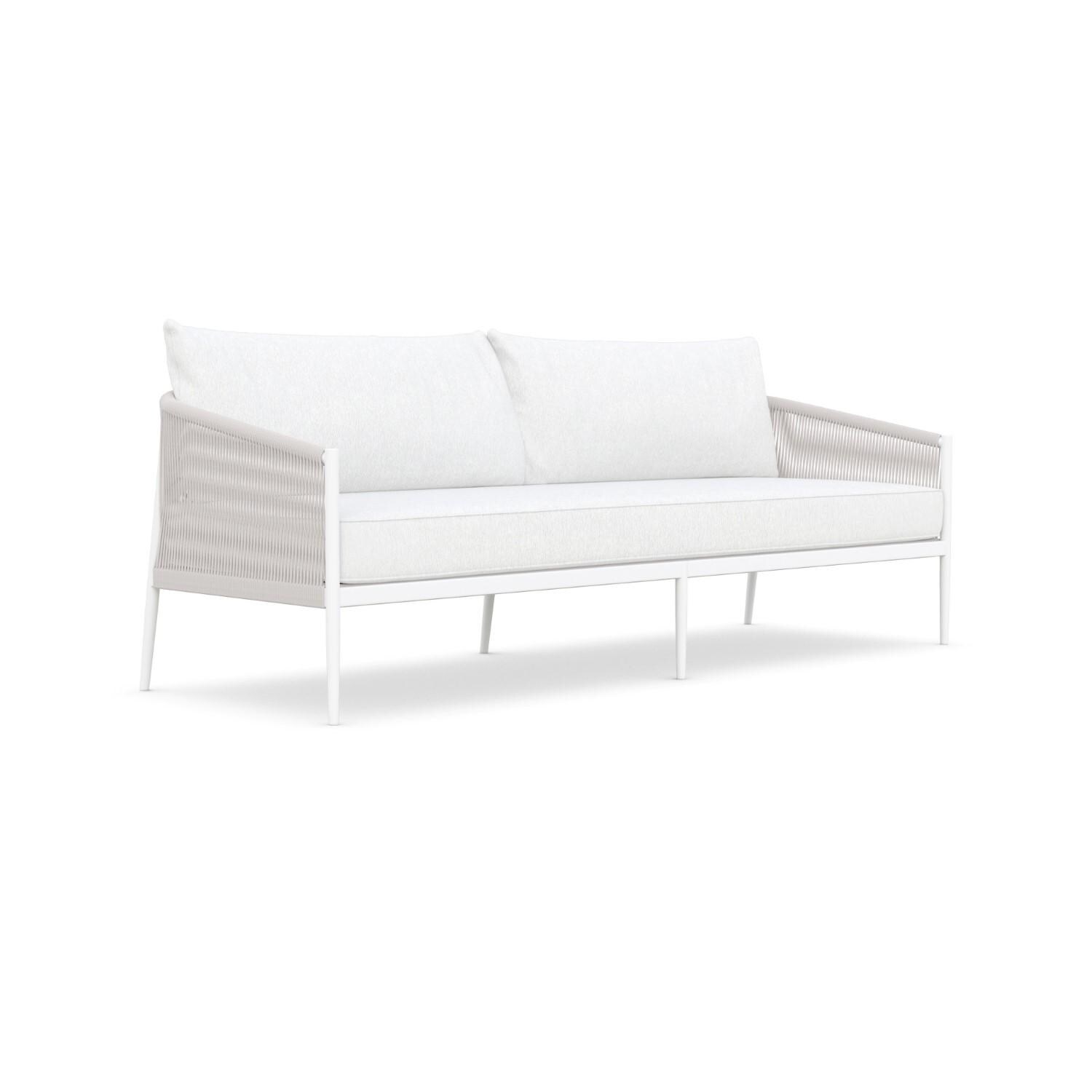 Azzurro Living CAT-R03S3-CU Catalina Woven Rope Sofa in Sand/Cloud - Angled - White Background thumbnail