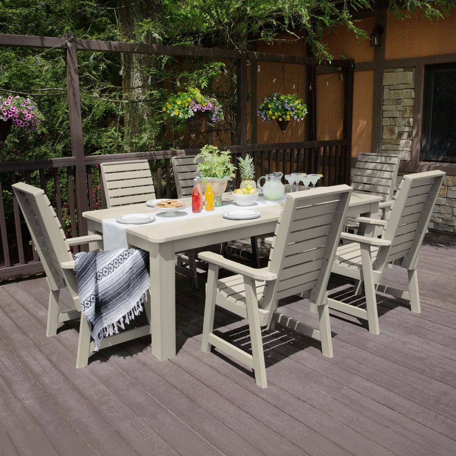 Elm Pointe 7 Pc Recycled Plastic Dining Set In Whitewash by Lakeview - Lifestyle thumbnail