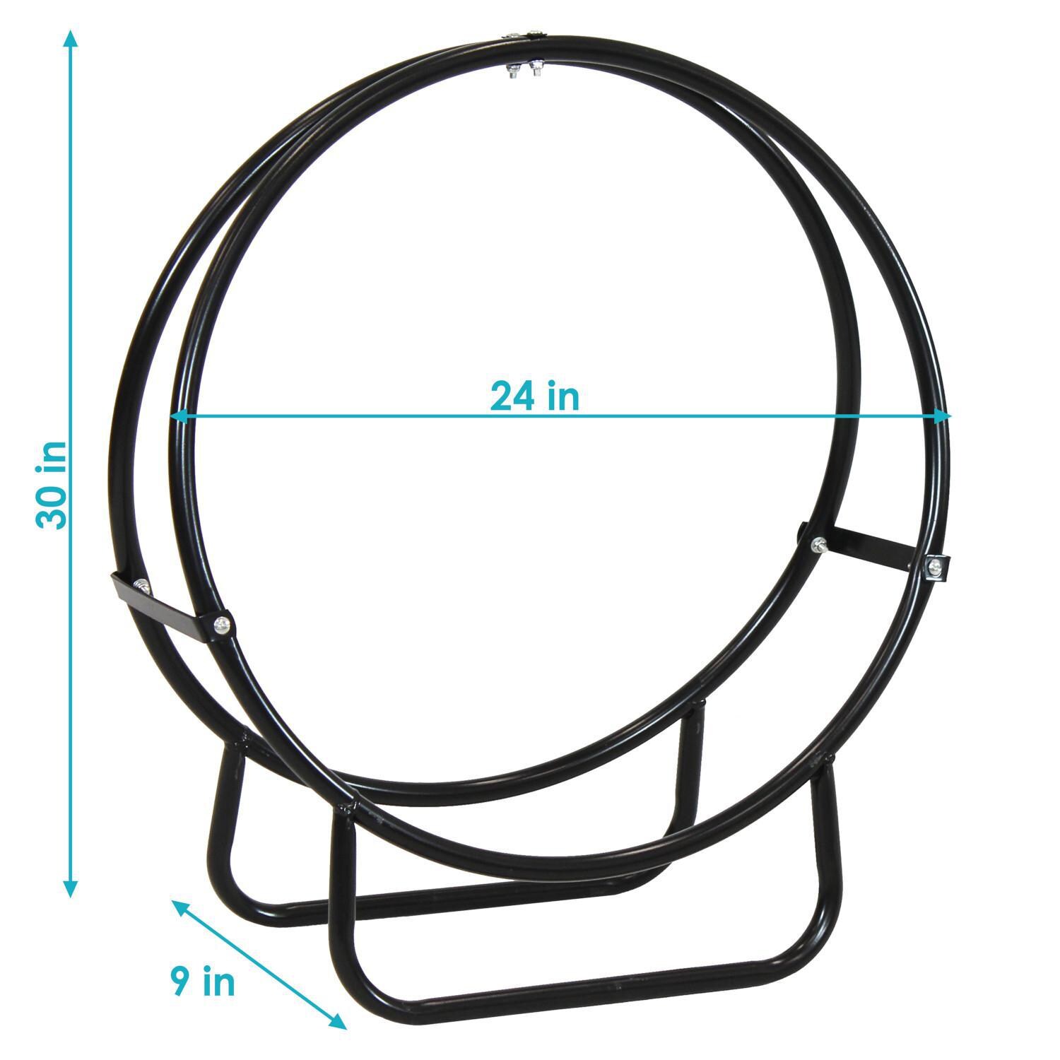 Ultimate Patio SC-QX24LH Steel Firewood Log Hoop - 24-Inch - Dimensions thumbnail