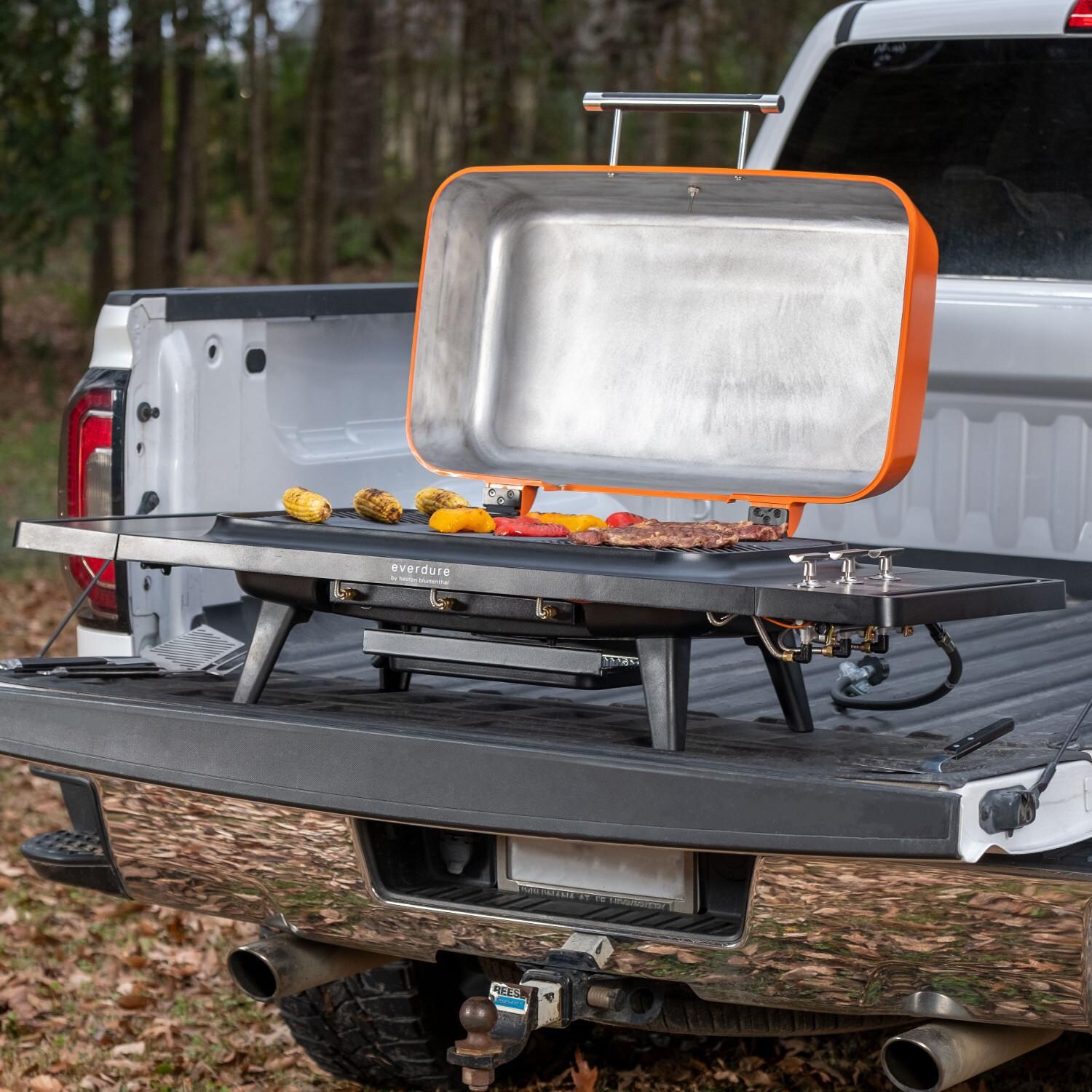 Everdure HBG3OUS FURNACE 52-Inch 3-Burner Propane Gas Grill With Stand - Off The Cart - Open thumbnail