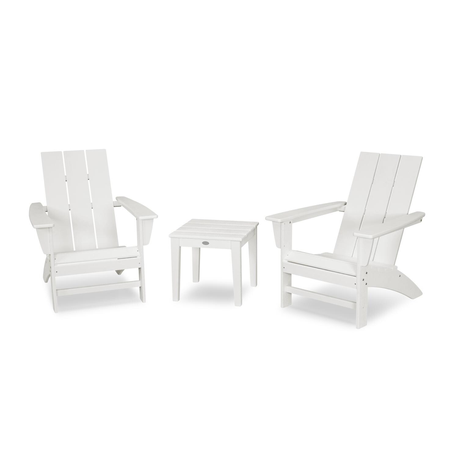 POLYWOOD Modern White 3-Piece Adirondack Set thumbnail
