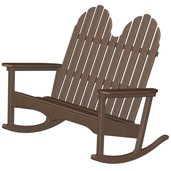 Poly-Wood Recycled Plastic Wood Classic Adirondack Double Rocking Chair ...