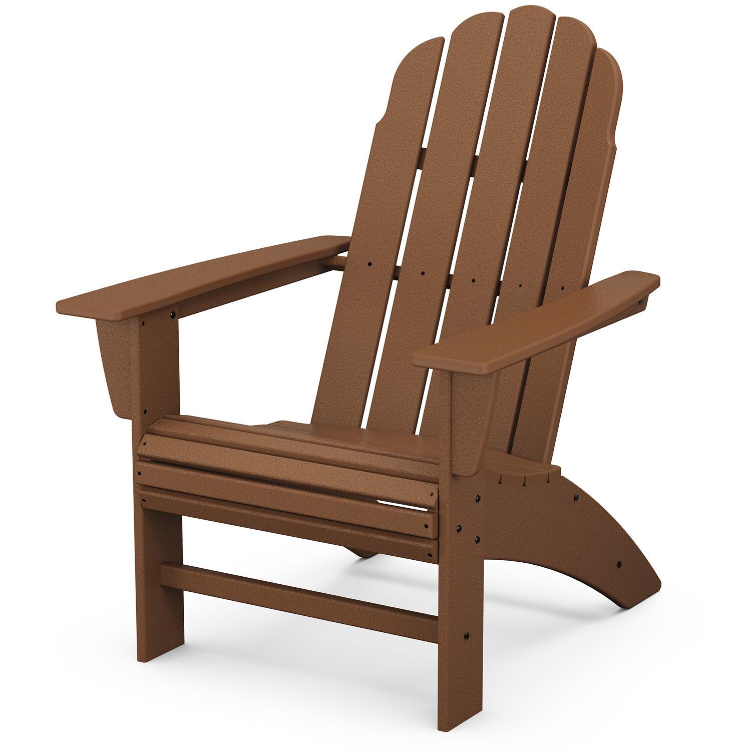 Vineyard Recycled Plastic Curveback Adirondack in Teak by POLYWOOD