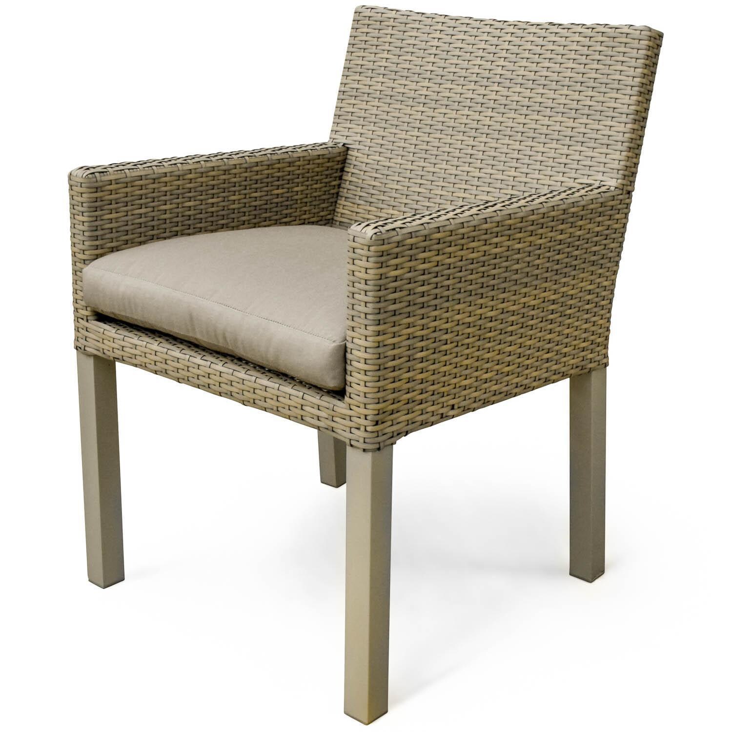 Lafitte Wicker Patio Dining Chair W/ Sunbrella Canvas Taupe Cushion thumbnail