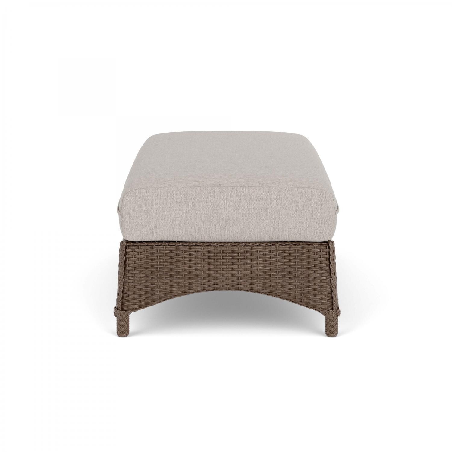 Lloyd Flanders Mandalay Large Ottoman in Bark Finish with Remy Cloud Fabric - Side thumbnail