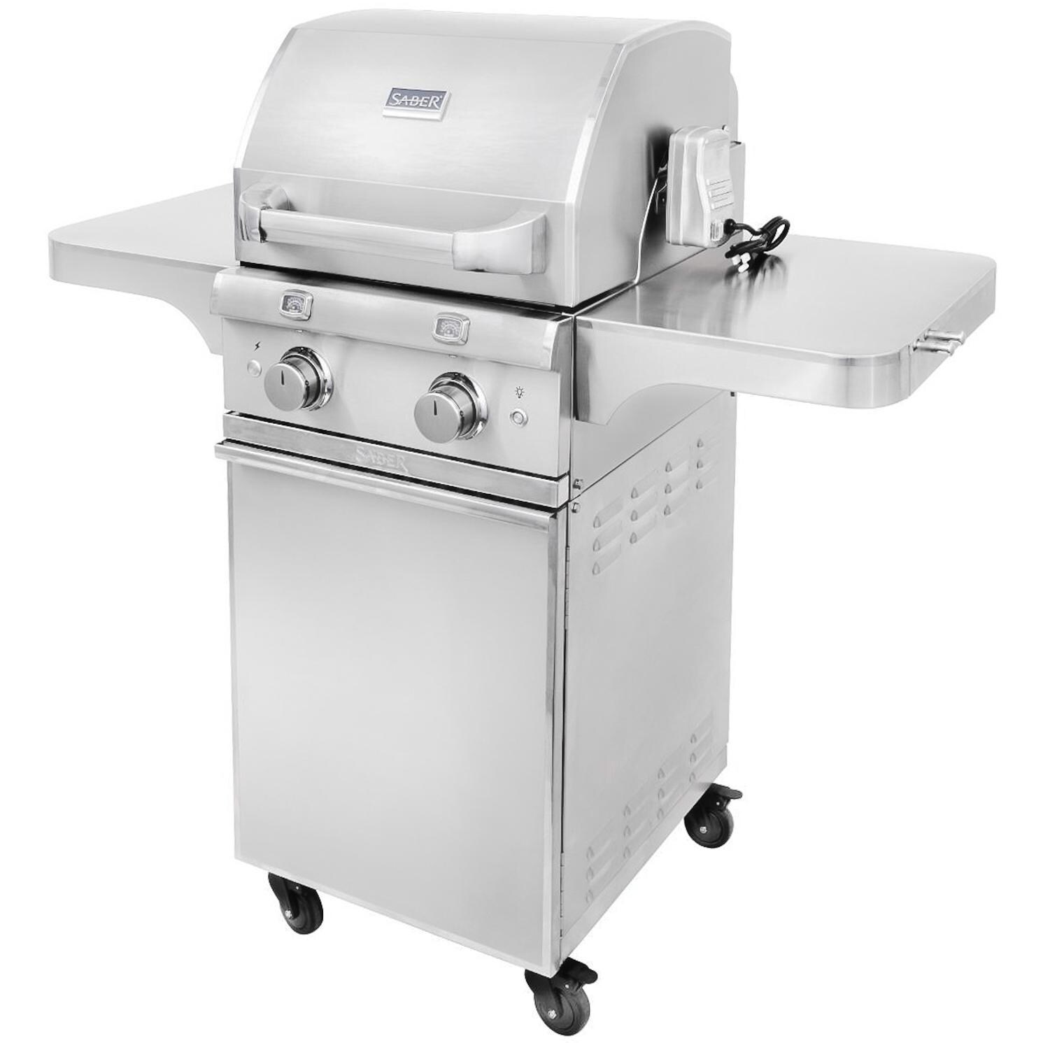 Saber Elite 1330 20-Inch 2-Burner Freestanding Infrared Propane Gas Grill - Angled View thumbnail