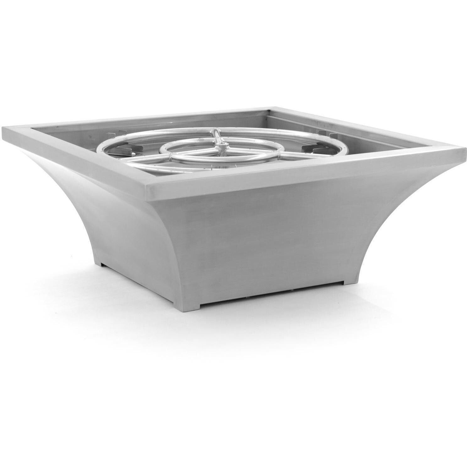 BBQGuys Signature Series Lavelle 24-Inch Square High-Rise Natural Gas Fire Bowl - Stainless Steel thumbnail