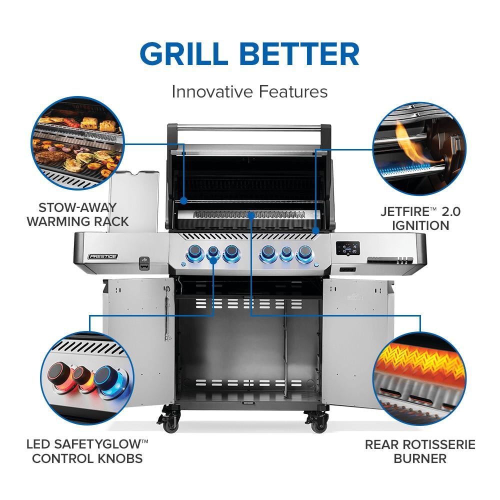 Napoleon P500VXRSIBPSS Prestige 500 Connected Propane Gas Grill w/ Infrared Side & Rear Burner - Stainless Steel - Features - Detail thumbnail