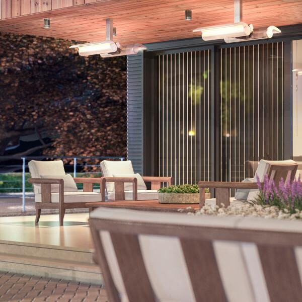 Dimplex DSH Series Infrared Electric Heater, Ceiling Mount Bracket & Permanent Floor Stand - Patio