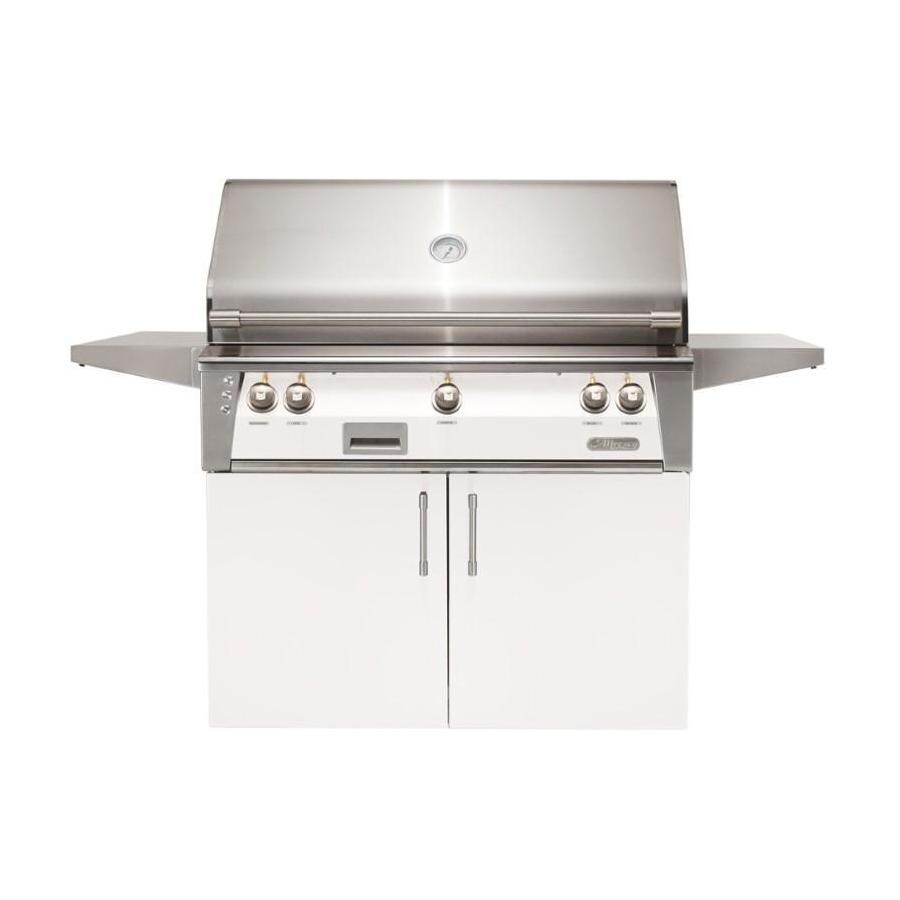 Alfresco ALXE 42-Inch Freestanding Natural Gas Grill With Sear Zone And Rotisserie in Signal White Matte - ALXE-42SZC-NG-SM9003