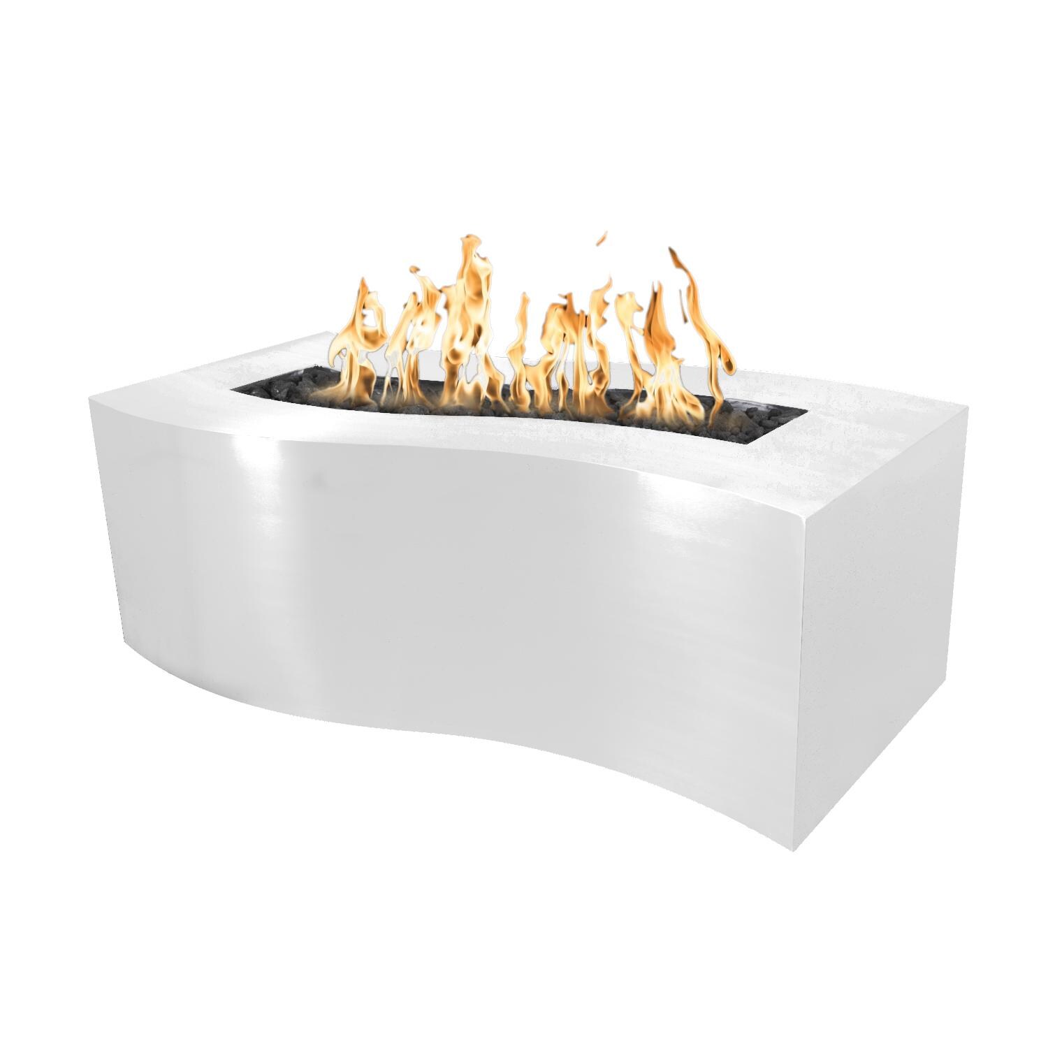 Top Fires by The Outdoor Plus Billow 60Inch Natural Gas Fire Pit White Powder Coat Steel