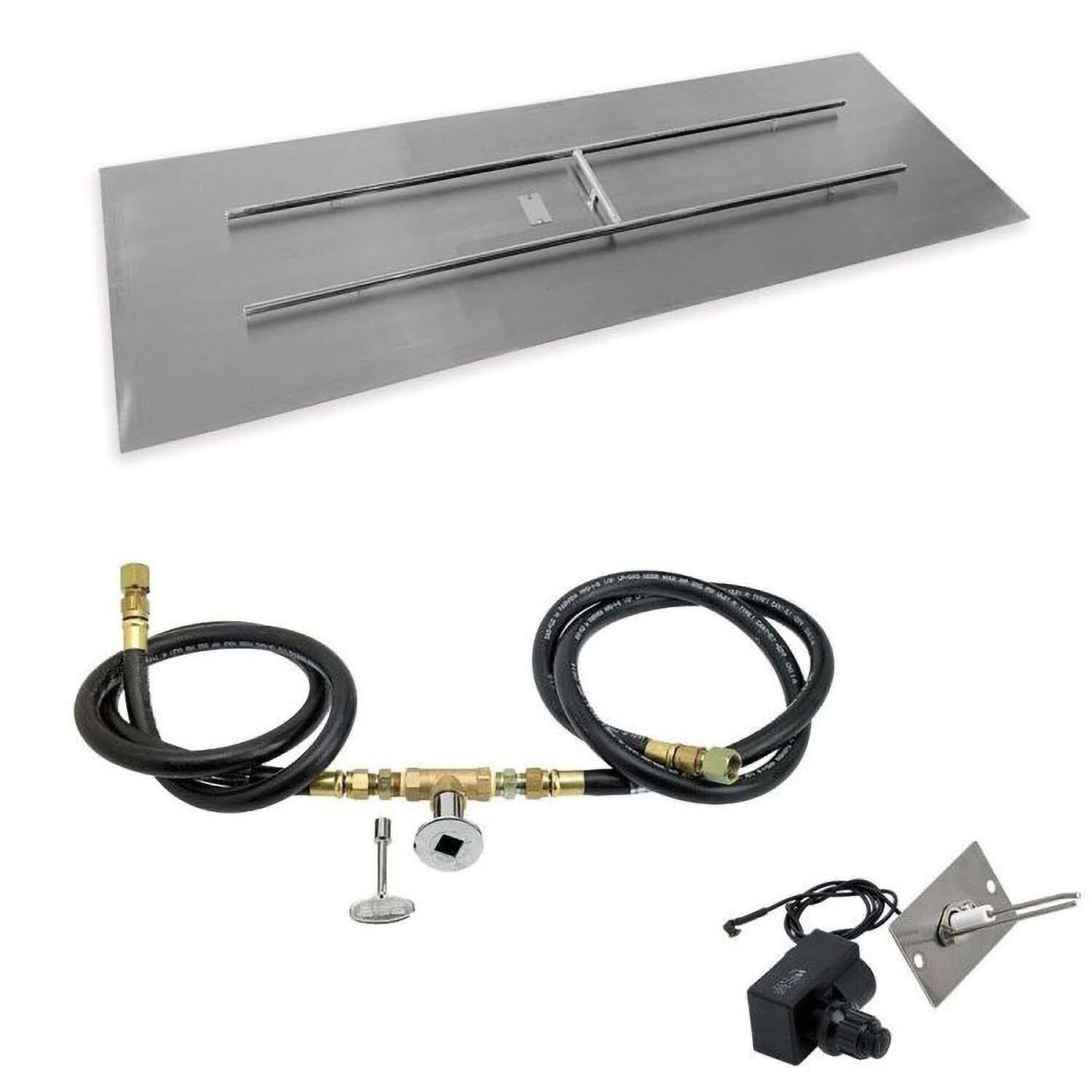 BBQGuys Signature 72 X 24 Inch Stainless Steel Rectangular Flat Pan W/Spark Ignition Kit - Natural Gas