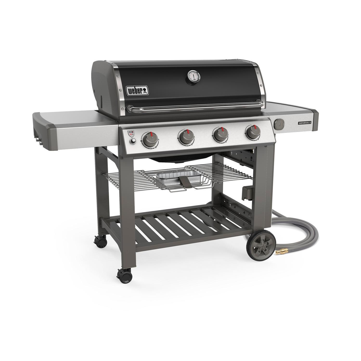 Weber Genesis II 62011001 E-410 Propane Gas Grill - Black (2019) - Left-Side Angled View thumbnail