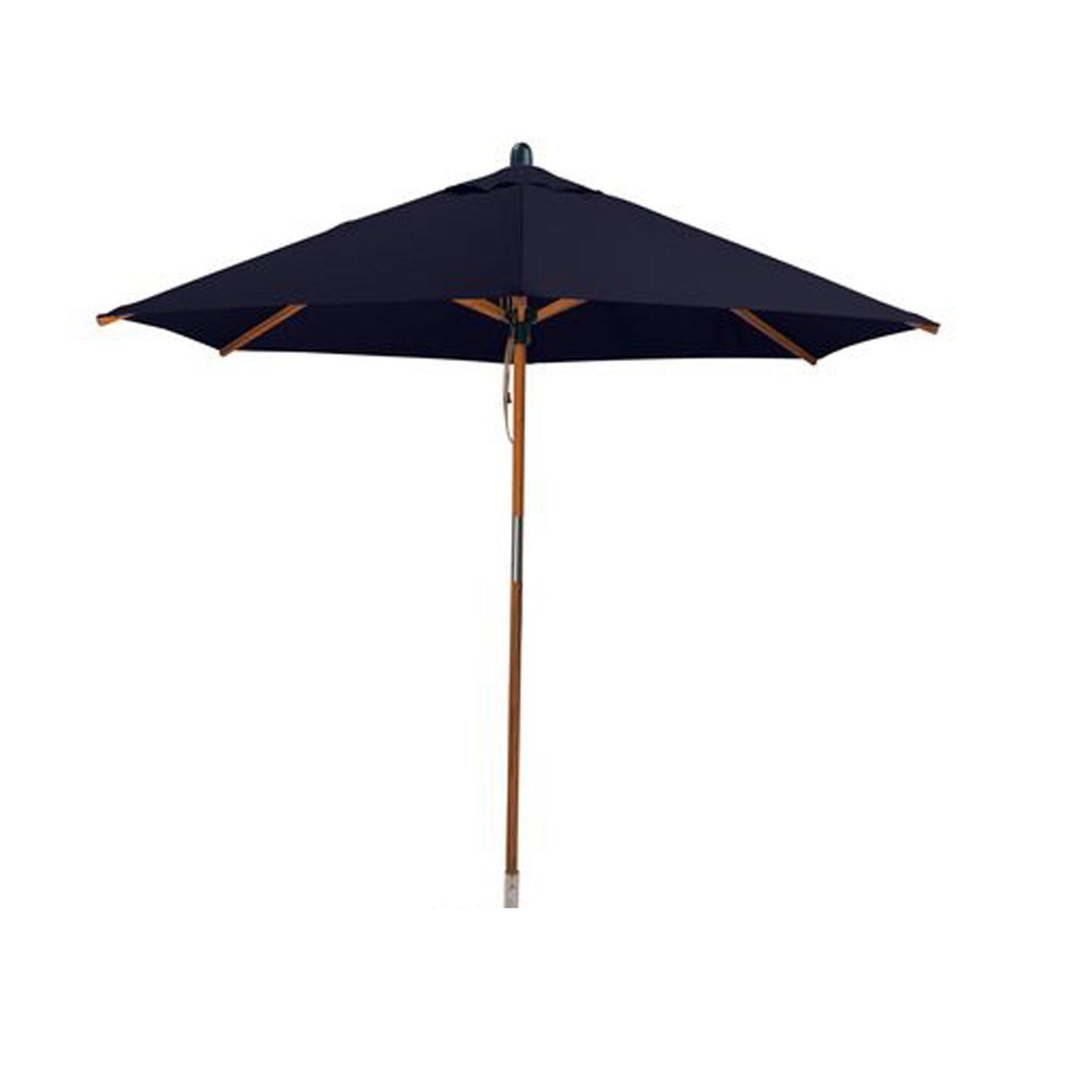 Bambrella Sirocco 9 Ft. Round Bamboo Umbrella - Navy Canopy