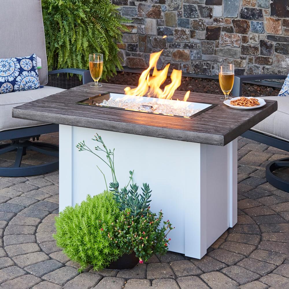 Havenwood 44 Inch Rectangular Powder Coated Steel Propane Fire Pit