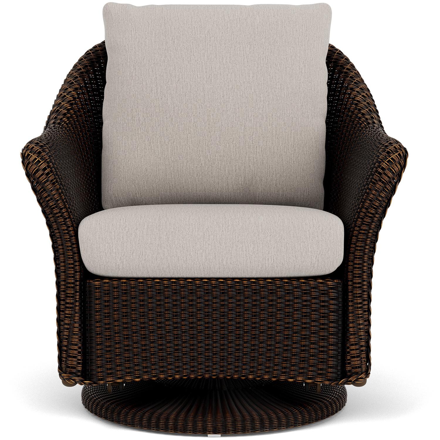 Weekend Retreat Lloyd Loom Swivel Glider Club Chair in Mink/Remy Cloud by Lloyd Flanders