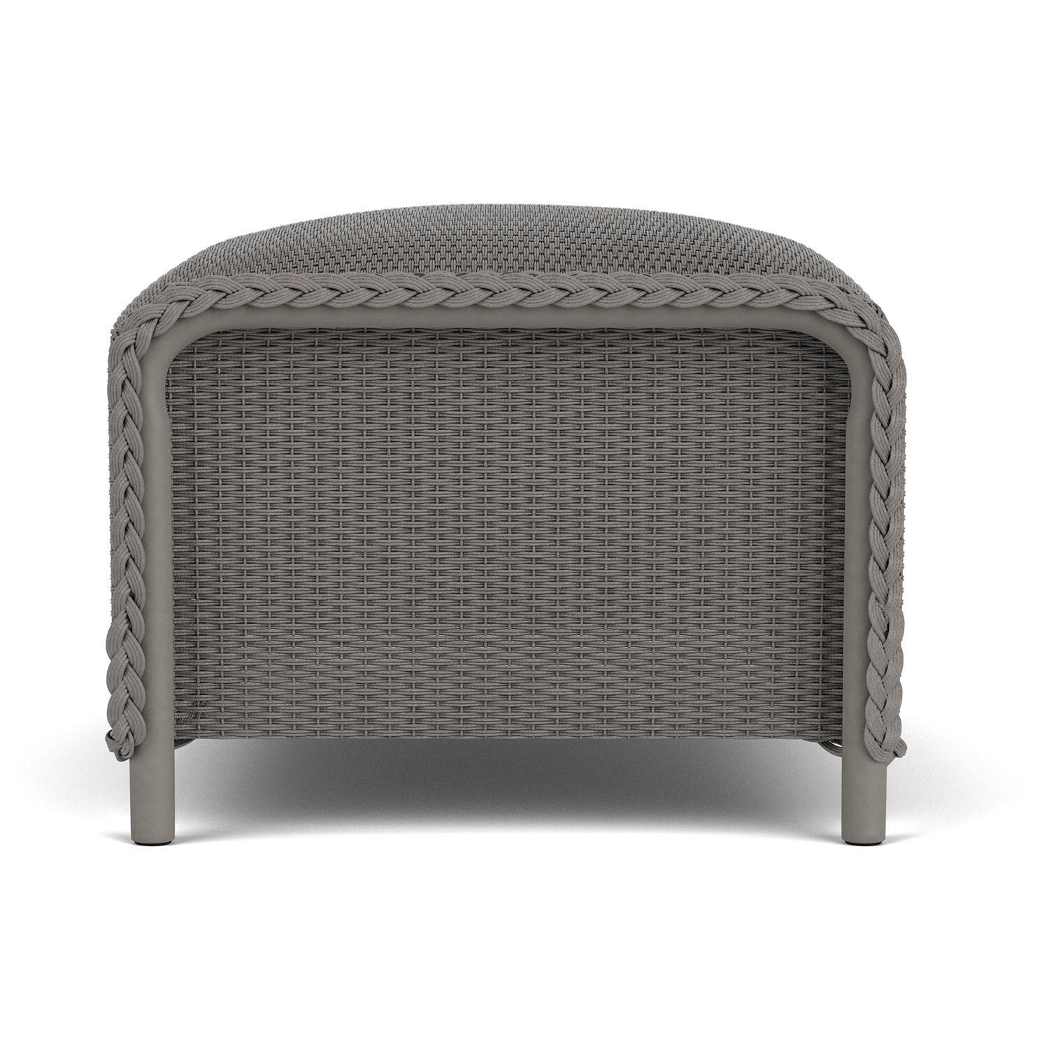 Lloyd Flanders Reflections 4-Piece Seating Set W/ Ottoman & End Table in Pewter Finish - Ottoman Side thumbnail