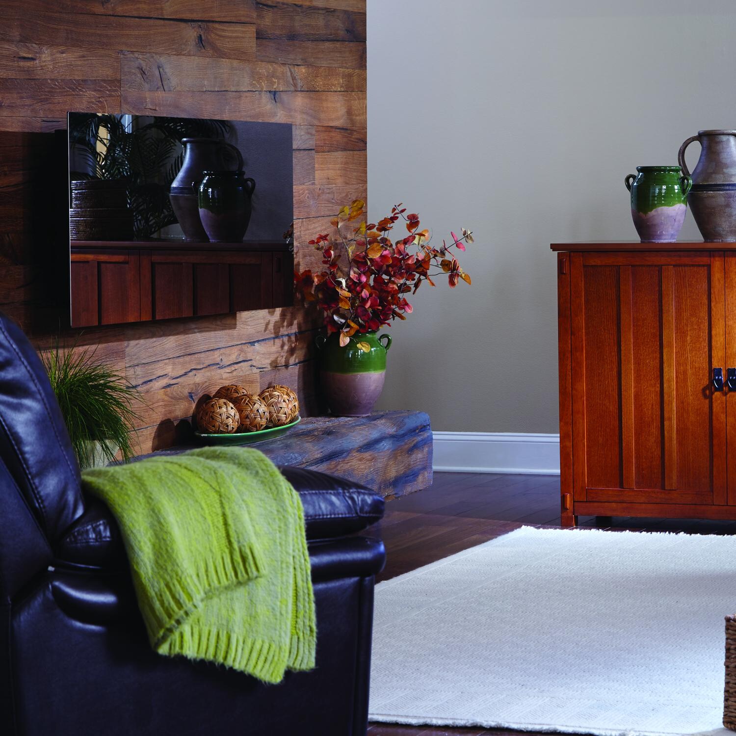 Touchstone Home Products Onyx 50-Inch Wall Mount Electric Fireplace With Mirror Glass Surround - Lifestyle thumbnail