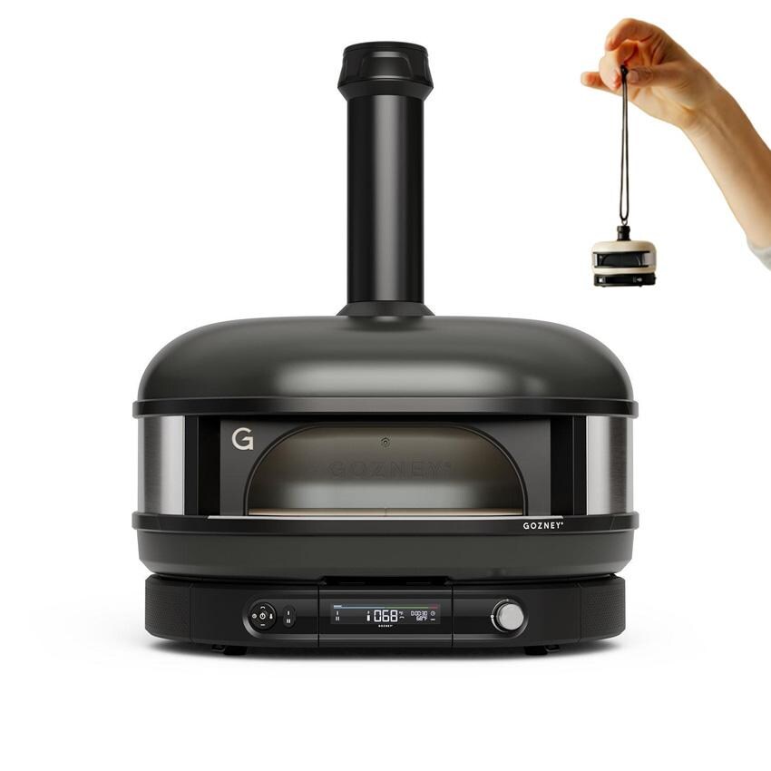 Gozney GMPOBUS1625 Dome Gen 2 Propane Pizza Oven - Off Black - Shown w/ Holiday Ornament - White Background thumbnail